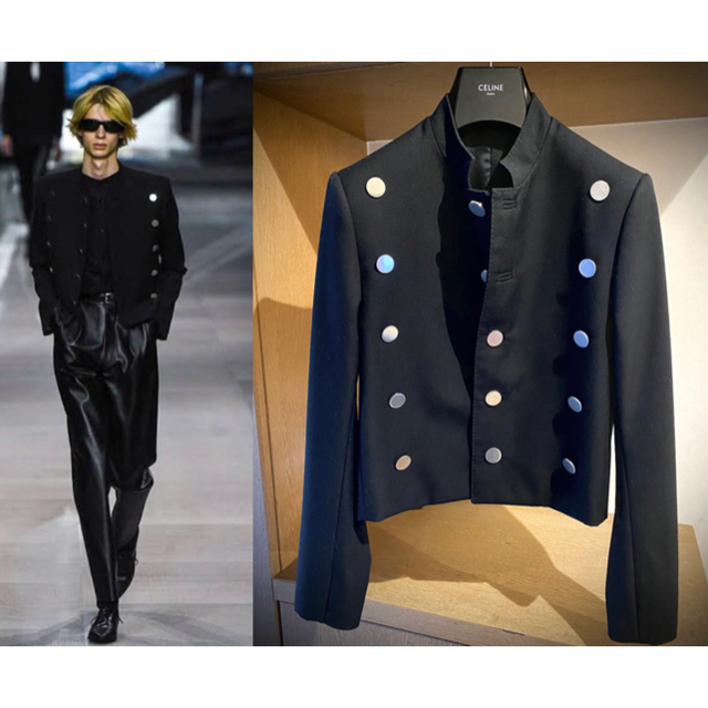 エディ】Celine ポリエステル&ウールギャバ スペンサー ジャケット品番 エディ】Celine ポリエステル&ウールギャバ スペンサー ジャケット品番