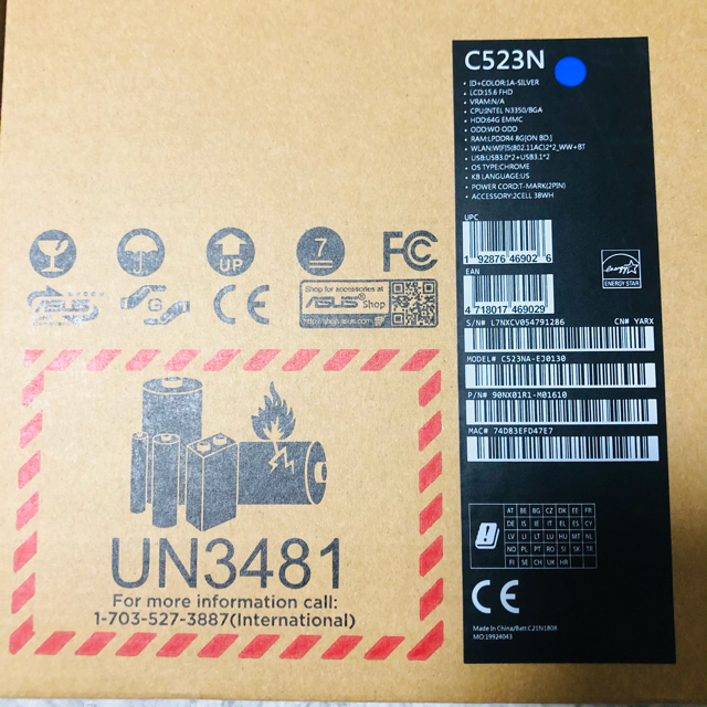 【新品】ASUS Chromebook C523NA 2