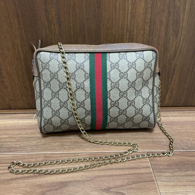 OLD GUCCIオールドグッチ GGシェリーライン チェーン ショルダーバッグ