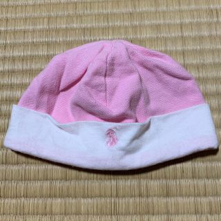 ラルフローレン(Ralph Lauren)のラルフローレン　ピンクの帽子　6M   42cm  女の子　赤ちゃん　新生児(帽子)