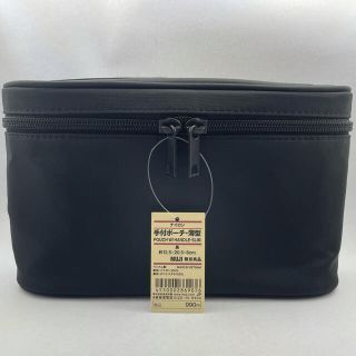 ムジルシリョウヒン(MUJI (無印良品))の無印 ナイロン手付ポーチ・薄型 黒・約12.5 x 20.5 x 6cm(ポーチ)