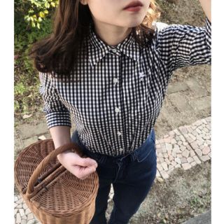 クレージュ(Courreges)のcourreges tops shirt クレージュ シャツ ギンガムチェック(シャツ/ブラウス(長袖/七分))