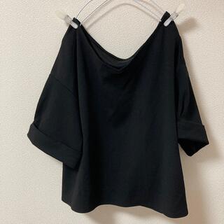 ジーユー(GU)のGU ブラウス 黒 ブラック トップス(シャツ/ブラウス(半袖/袖なし))
