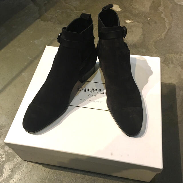 国内最安値！ 新品 バルマン BALMAIN - BALMAIN スウェードブーツ ブラック 42 ブーツ