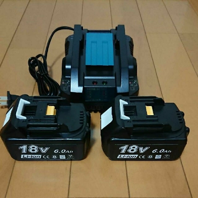 新品18vマキタ互換バッテリー２個と充電器のセット