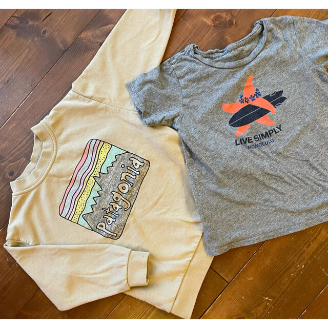 patagonia(パタゴニア)の【パタゴニア】トレーナー　Tシャツのセット キッズ/ベビー/マタニティのベビー服(~85cm)(Ｔシャツ)の商品写真