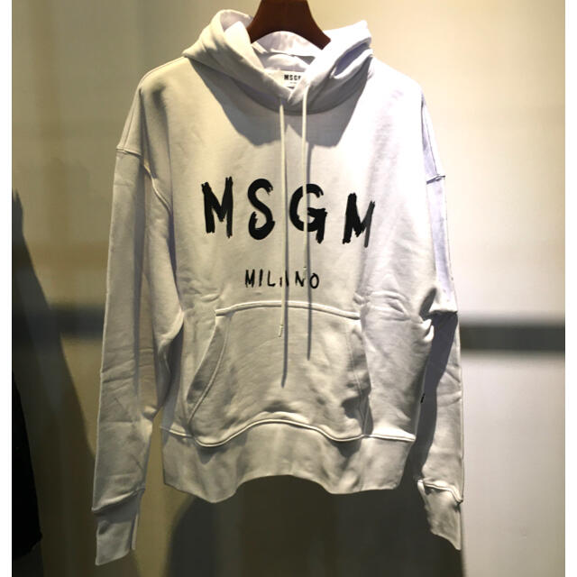 MSGM エムエスジーエム 新品 定番ロゴ スウェット パーカー ホワイト