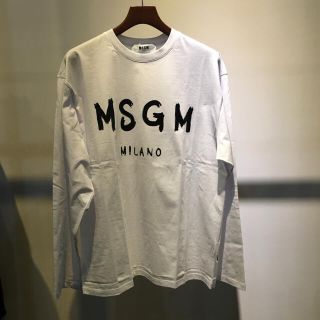 エムエスジイエム(MSGM)のMSGM エムエスジーエム 新品 定番ロゴ 長袖 Tシャツ ホワイト ロンT(Tシャツ/カットソー(七分/長袖))