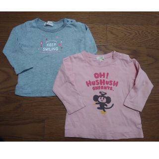 ハッシュアッシュ(HusHush)の長袖Tシャツ　２枚　80(Ｔシャツ)