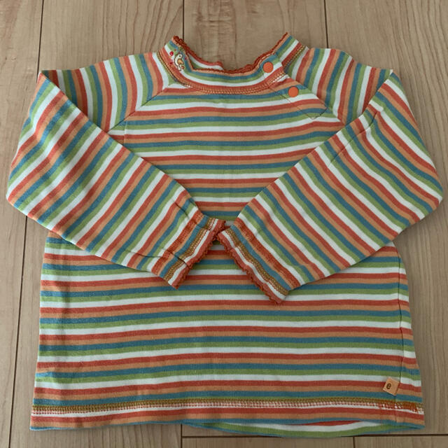 ボーダー　カットソー　長袖　ロンT 95 キッズ/ベビー/マタニティのキッズ服女の子用(90cm~)(Tシャツ/カットソー)の商品写真