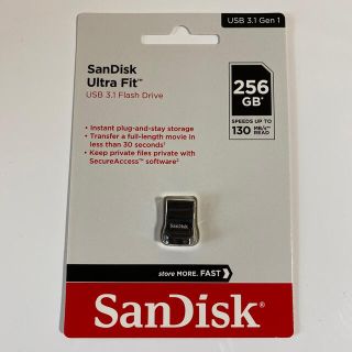 サンディスク(SanDisk)のサンディスク 正規品 USBメモリ 256GB USB 3.1 超小型(PC周辺機器)