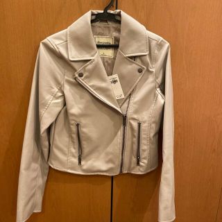 アバクロンビーアンドフィッチ(Abercrombie&Fitch)のアバクロ　ライダースジャンバー　ベージュS(ブルゾン)