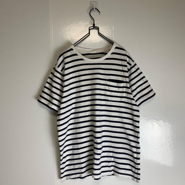 GU ボーダー Tシャツ ポケット付き ティーシャツ XL メンズのトップス(Tシャツ/カットソー(半袖/袖なし))の商品写真