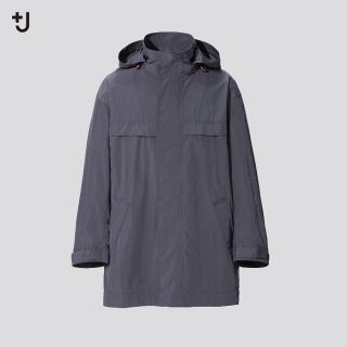 ユニクロ(UNIQLO)の【新品 未使用】オーバーサイズフーデッドハーフコート　ダークグレー　Mサイズ(マウンテンパーカー)