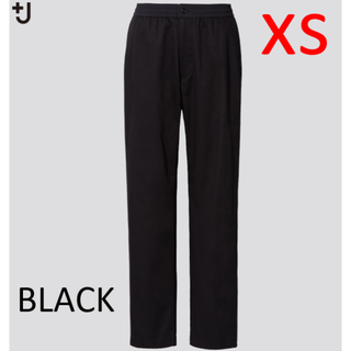 ユニクロ(UNIQLO)のユニクロ+JワイドフィットテーパードイージーパンツBLACK　サイズXS(スラックス)