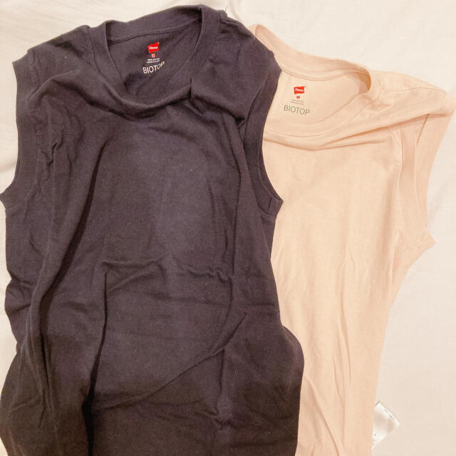 Hanes(ヘインズ)のBIOTOP ヘインズ　Hanes ネイビー　ベージュ レディースのトップス(タンクトップ)の商品写真