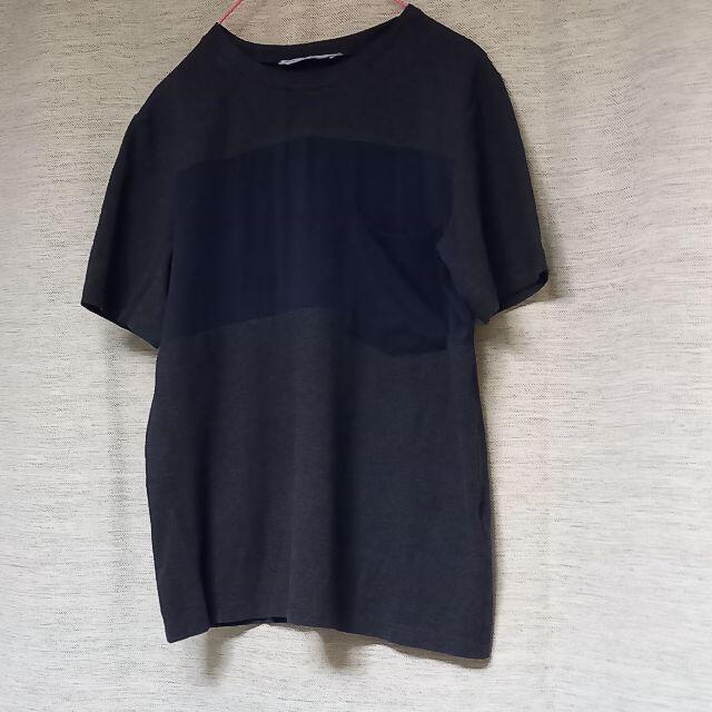 BRUNELLO CUCINELLI(ブルネロクチネリ)のファビアナフィリッピ　チャコール×ネイビー　半袖　異素材　カットソー レディースのトップス(Tシャツ(半袖/袖なし))の商品写真