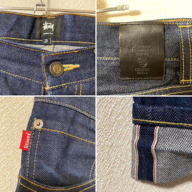 STUSSY - 【美品】stussy RED LINE DENIM ジーンズ 28サイズの STUSSY - 【美品】stussy RED LINE DENIM ジーンズ 28サイズの