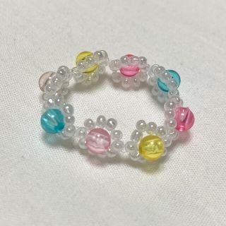 ディーホリック(dholic)のハンドメイド　カラフルビーズリング🤍おまけリング付き(リング)