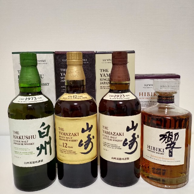 サントリー(サントリー)の山崎12年＆山崎NV＆白州NV＆響JH 食品/飲料/酒の酒(ウイスキー)の商品写真