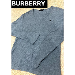 バーバリーブラックレーベル(BURBERRY BLACK LABEL)のバーバリーブラックレーベル 長袖シャツ Burberry 刺繍  グレー ロンT(Tシャツ/カットソー(七分/長袖))