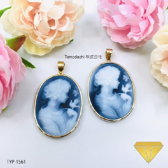 K18金 Lady Dove Design Cameo ペンダントトップアクセサリー