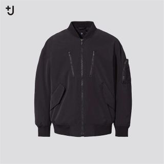 ユニクロ(UNIQLO)のUNIQLO +J オーバーサイズブルゾン MA-1 ブルゾン ブラック(ブルゾン)