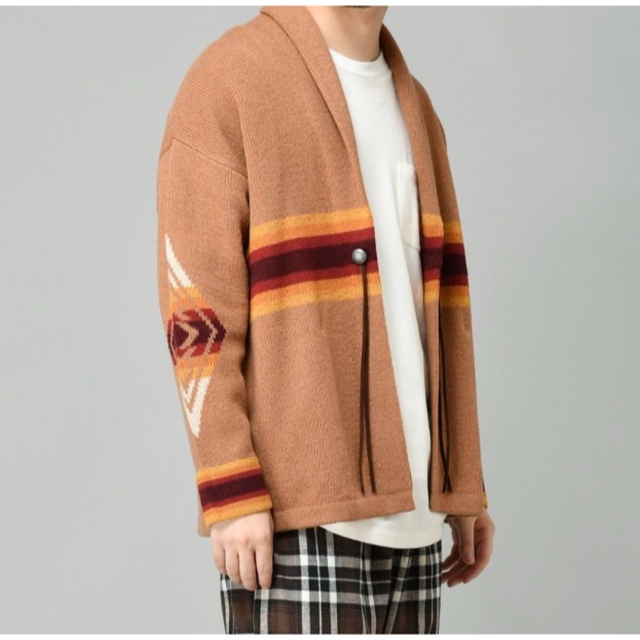 PENDLETON(ペンドルトン)の新品 ペンドルトン コンチョ カーディガン M ベージュ ニット セーター 茶色 メンズのトップス(カーディガン)の商品写真