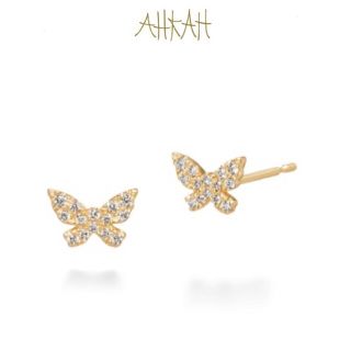 アーカー(AHKAH)のAHKAH　ダイヤモンド　バタフライパヴェ ピアス(ピアス)