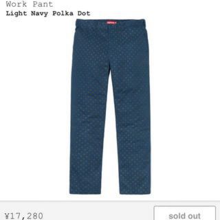 シュプリーム(Supreme)のSupreme Work Pants Light Navy Polka Dot (ワークパンツ/カーゴパンツ)