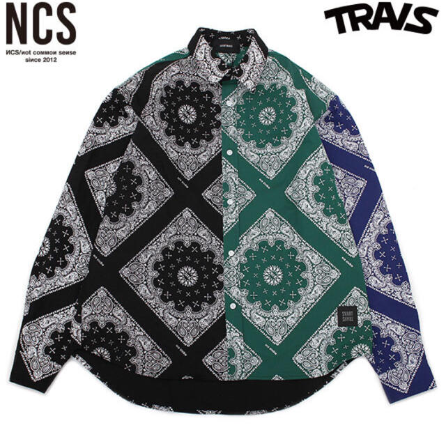 travs ncs svartravs ペイズリー柄シャツ   フリマアプリ ラクマ