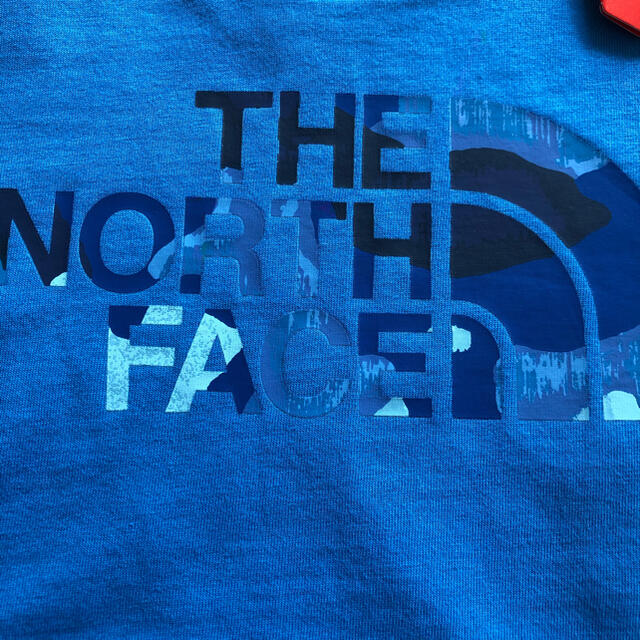 THE NORTH FACE(ザノースフェイス)の【海外限定】TNF ノースフェイス　キッズ　ロゴTシャツ　ブルー　120cm キッズ/ベビー/マタニティのキッズ服男の子用(90cm~)(Tシャツ/カットソー)の商品写真