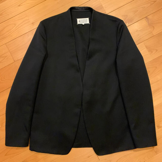 □希少限定品 MAISON MARGIELA ノーカラージャケット ブラック 48