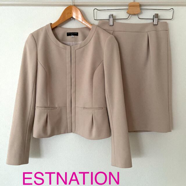 ESTNATION - ESTNATION bis スーツ セットアップ ベージュ スーツ上下
