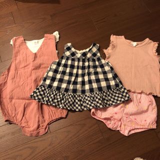 ギャップキッズ(GAP Kids)の【美品】GAP、H＆M 他 セット 80サイズ ワンピース ロンパース(Ｔシャツ)