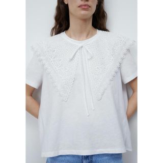 ザラ(ZARA)のみみりん様＊2021SS ZARAエンブロイダリーカラーTシャツ新品未使用M(Tシャツ(半袖/袖なし))