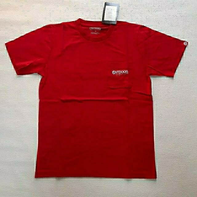 OUTDOOR(アウトドア)の新品 OUTDOOR アウトドア　ポケット付きレッド Tシャツ　Mサイズ メンズのトップス(Tシャツ/カットソー(半袖/袖なし))の商品写真