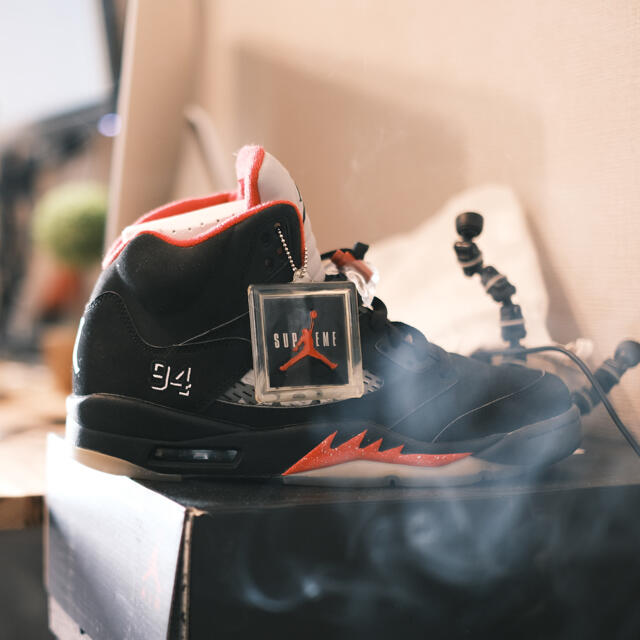 supreme Nike Air Jordan 5 Black 28cm