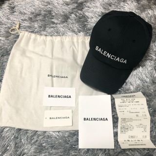 バレンシアガ(Balenciaga)のバレンシアガ　黒　キャップ　帽子　レディース　メンズ　正規品　領収書(キャップ)