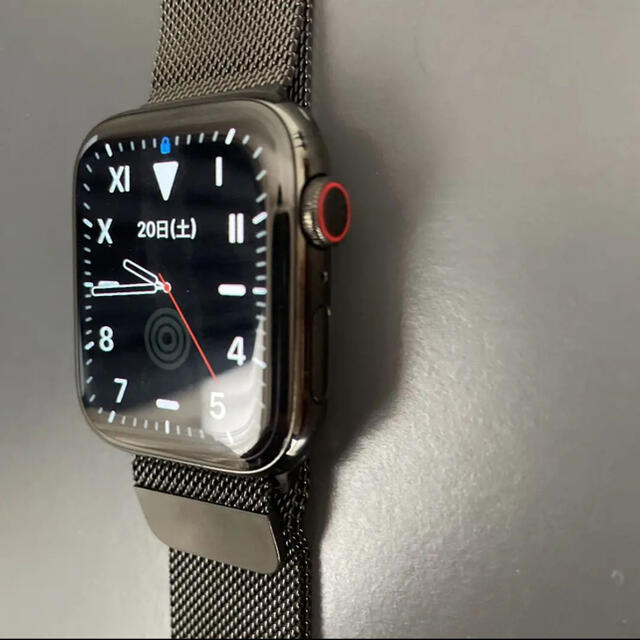 Apple Watch(アップルウォッチ)の美品‼︎ AppleWatch Series5 ブラックステンレス44mm メンズの時計(腕時計(デジタル))の商品写真