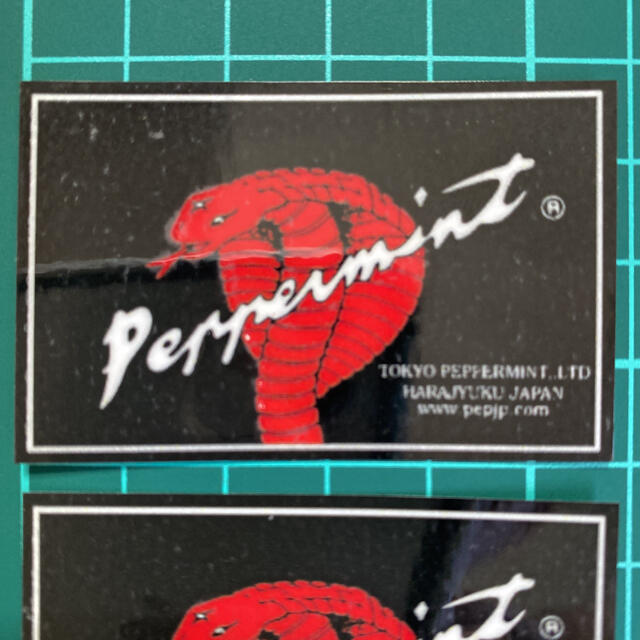 ペパーミントステッカー・2枚セット　ラミネートUV加工済 ハンドメイドの生活雑貨(雑貨)の商品写真