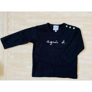 アニエスベー(agnes b.)のアニエスベー　ロゴTシャツ（18mois）ブラック(Ｔシャツ)