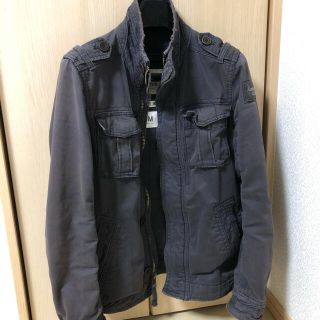 アバクロンビーアンドフィッチ(Abercrombie&Fitch)のアバクロ　ブラック　ミリタリージャケット(ミリタリージャケット)