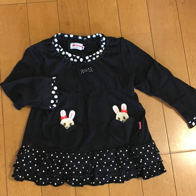 mikihouse(ミキハウス)のMIKIHOUSE うさこちゃん ドット フリル カットソー 80cm キッズ/ベビー/マタニティのベビー服(~85cm)(シャツ/カットソー)の商品写真