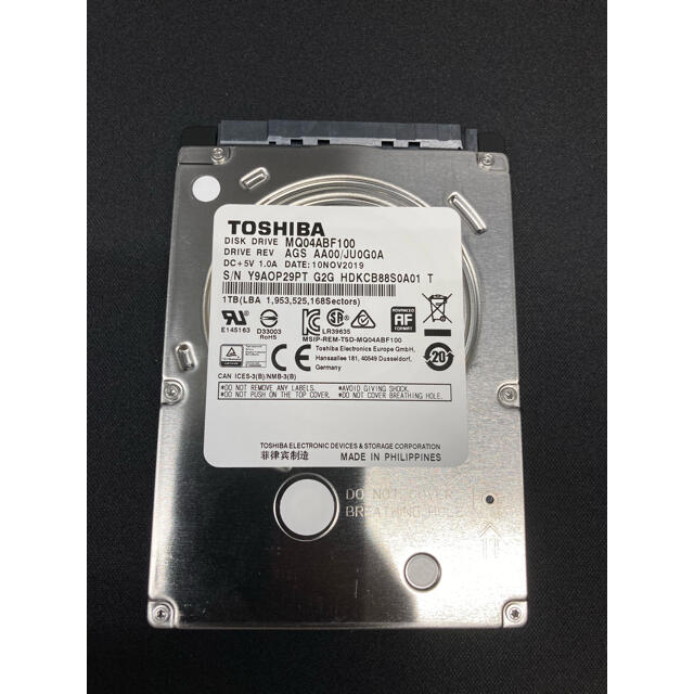 TOSHIBA 2.5インチ HDD 1TB スマホ/家電/カメラのPC/タブレット(PCパーツ)の商品写真