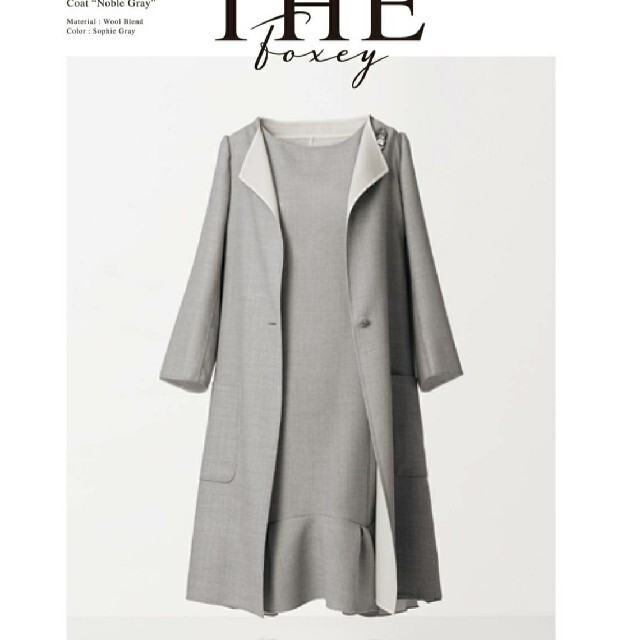 FOXEY❤『Coat Noble Gray』ソフィグレー40 充実の品 www.e-gaio.com.br
