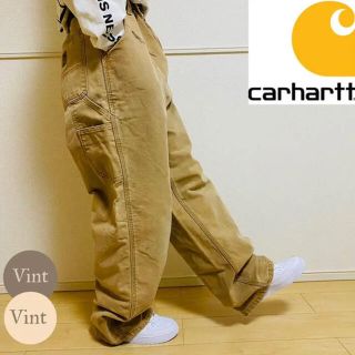 カーハート(carhartt)の【メキシコ製】 カーハート ペインターワークパンツ 革タグ ダック地 裏チェック(ペインターパンツ)