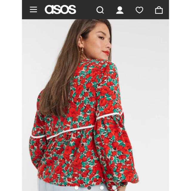 asos(エイソス)のASOS 大きいサイズ　花柄ブラウス　19号　21号　未使用 レディースのトップス(シャツ/ブラウス(長袖/七分))の商品写真