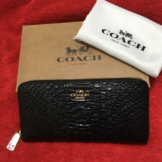 コーチ(COACH)の✨けんいち様専用　新品　コーチ 長財布 エンボス クロコダイルブラック(財布)