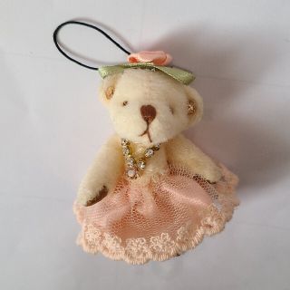 【ハンドメイド】プリンセスベア 熊 キャンティピンク⑤３(スマホストラップ/チャーム)